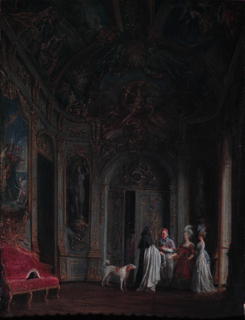 La Galerie doree sous Louis XVI, vintage artwork by Jean-François Garneray, 12x8" (A4) Poster