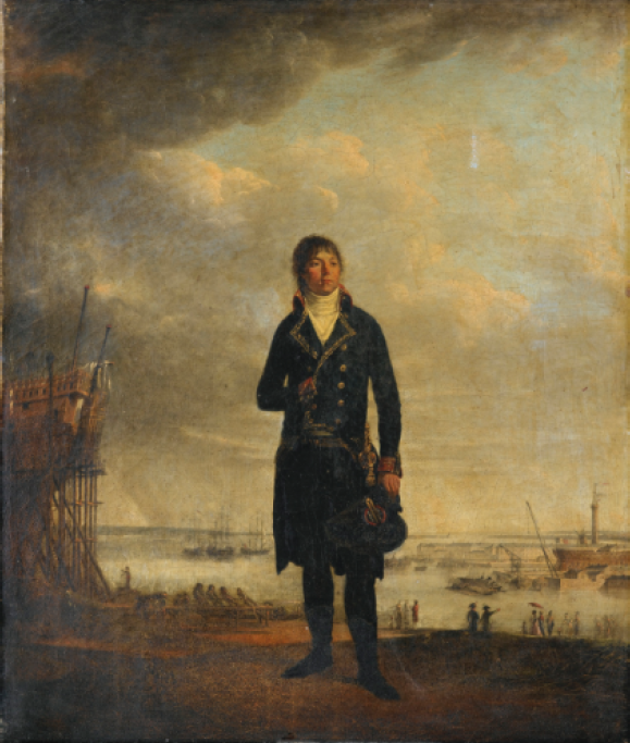 Portrait of Louis-Michel Crucy, vintage artwork by Jean Francois Sablet, 12x8" (A4) Poster