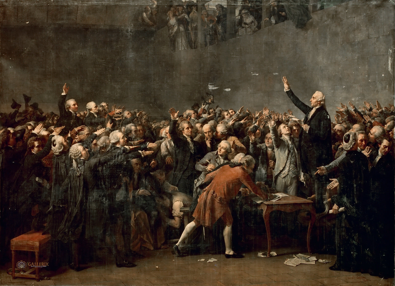 Le Serment du Jeu de Paume, June 20, 1789, vintage artwork by Auguste Couder, A3 (16x12") Poster Print