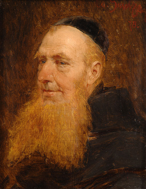 Monk with Red Beard, vintage artwork by Eduard von Grützner, 12x8" (A4) Poster