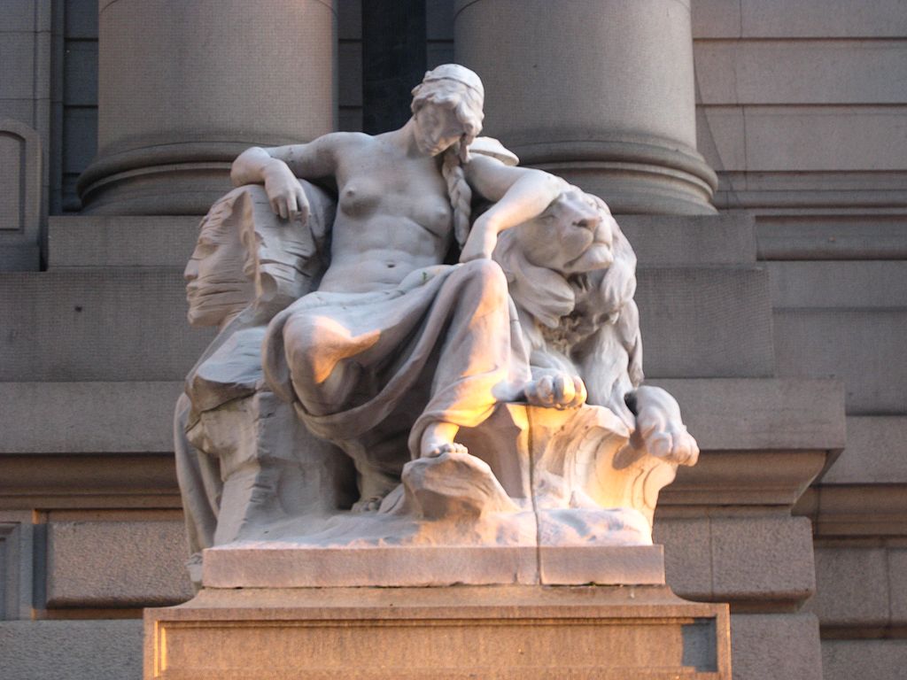 Four Continents:  Africa, vintage artwork by Daniel Chester French, 12x8" (A4) Poster