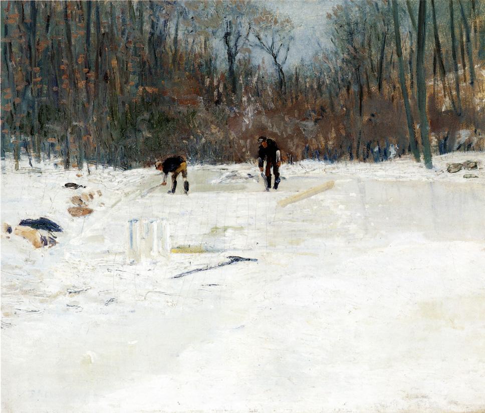 The Ice Cutters by Julian Alden Weir,A3(16x12")Poster