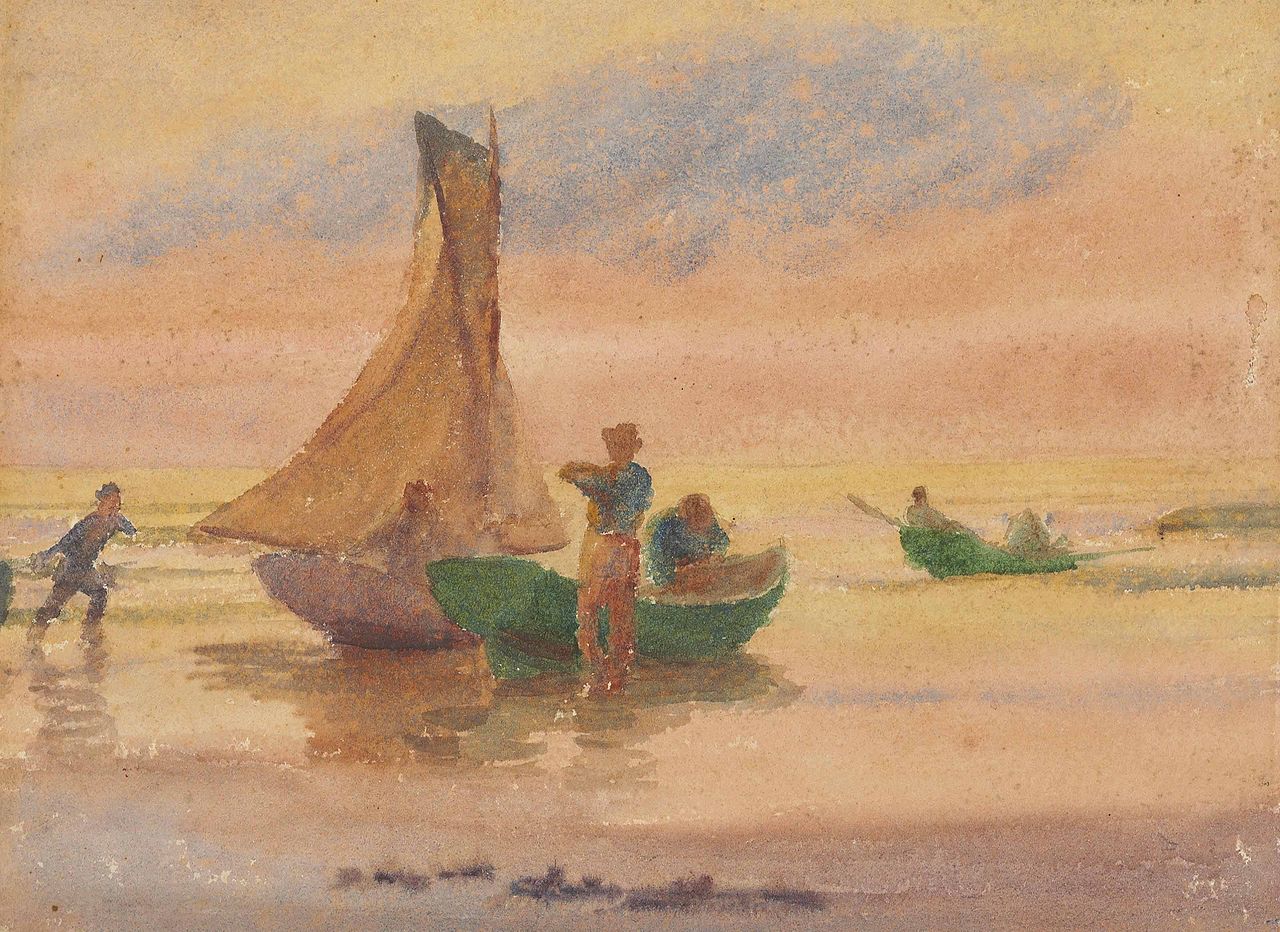 Sunset Glow, vintage artwork by Thomas P. Anshutz, 12x8" (A4) Poster