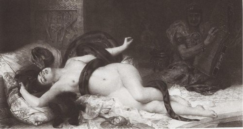 Le Serpent, vintage artwork by Gabriel Joseph Marie Augustin Ferrier, 12x8" (A4) Poster