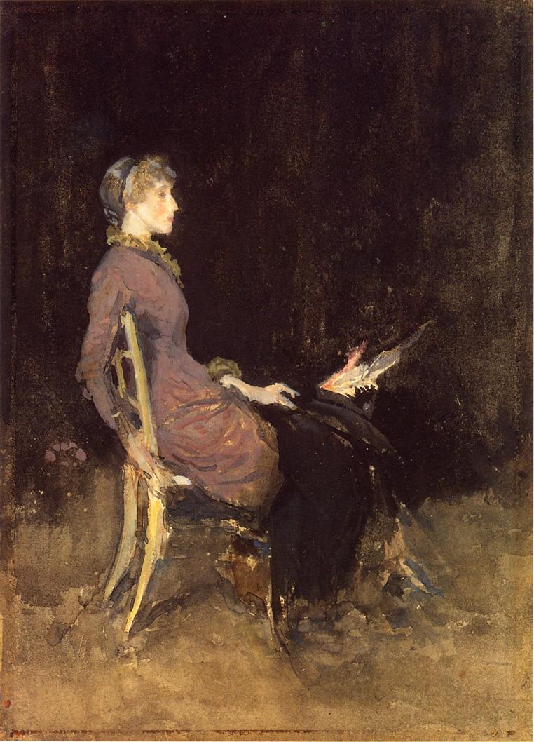 Black and Red, vintage artwork by James Abbott McNeill Whistler, 12x8" (A4) Poster
