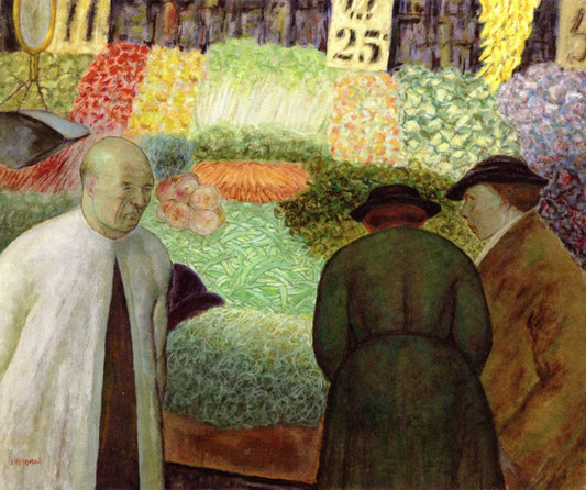 Vegetable Stand, vintage artwork by Arnold Friedman, 12x8" (A4) Poster