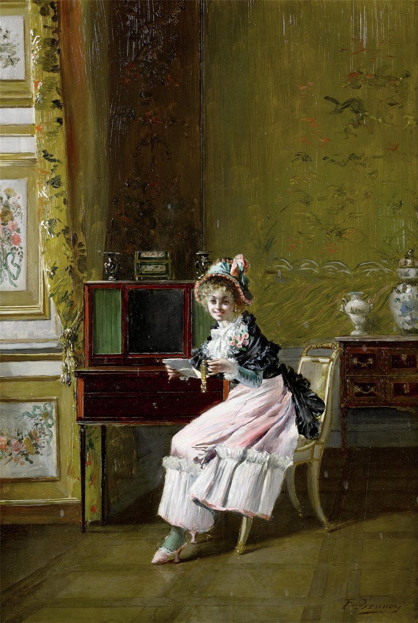 Good news, vintage artwork by Francois Brunery, 12x8" (A4) Poster