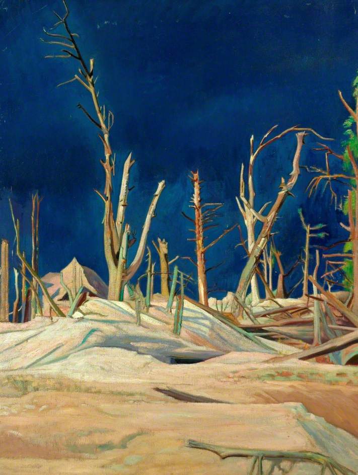 Blasted Trees, vintage artwork by Sir William Rothenstein, 12x8" (A4) Poster