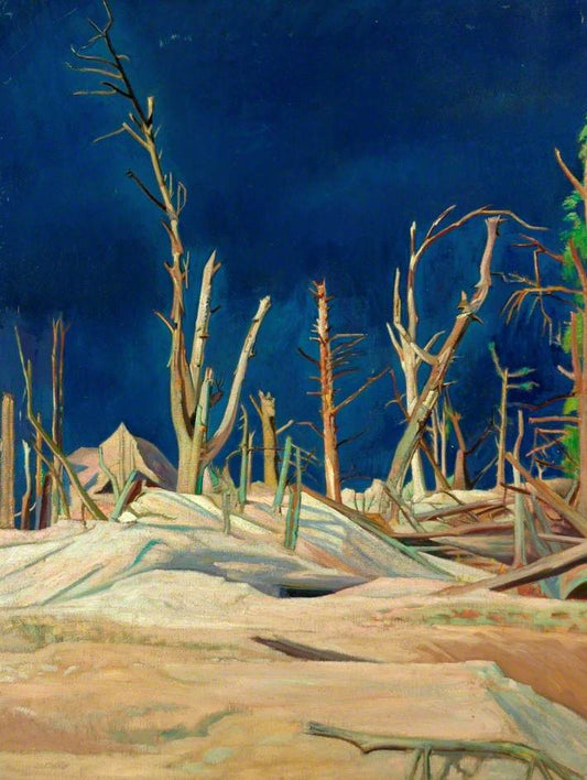 Blasted Trees, vintage artwork by Sir William Rothenstein, 12x8" (A4) Poster
