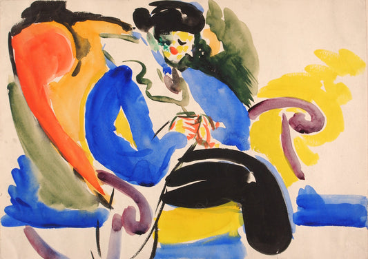Calligraphic #2 Woman on Chair, vintage artwork by H. Lyman Saÿen, 12x8" (A4) Poster