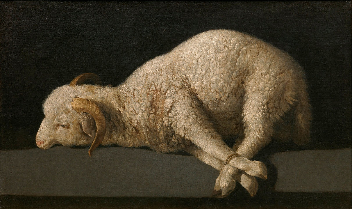 Agnus Dei (the Lamb of God), vintage artwork by Francisco de Zurbarán, 12x8" (A4) Poster