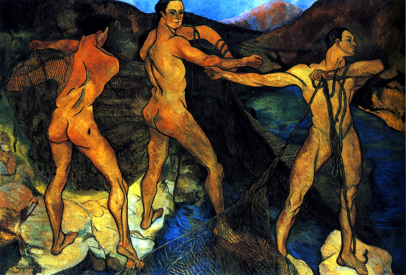Casting the Net, vintage artwork by Suzanne Valadon, 12x8" (A4) Poster