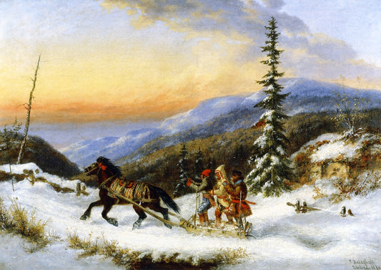 Habitants on a Trip to Town, vintage artwork by Cornelius Krieghoff, A3 (16x12") Poster Print