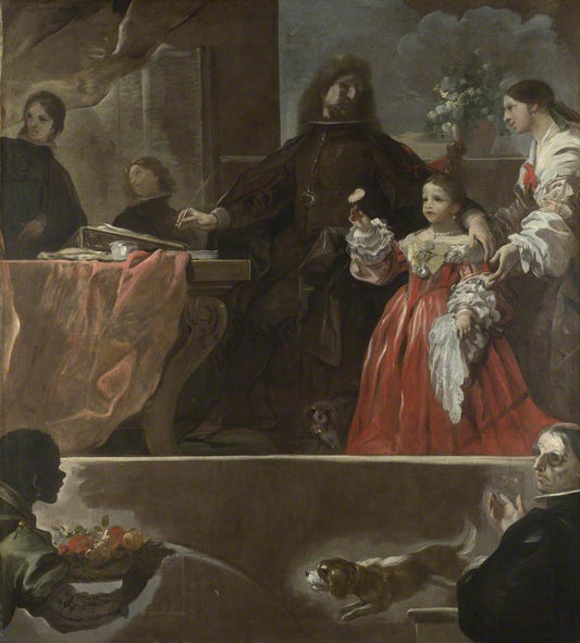 A Homage to Velazquez, vintage artwork by Luca Giordano, 12x8" (A4) Poster