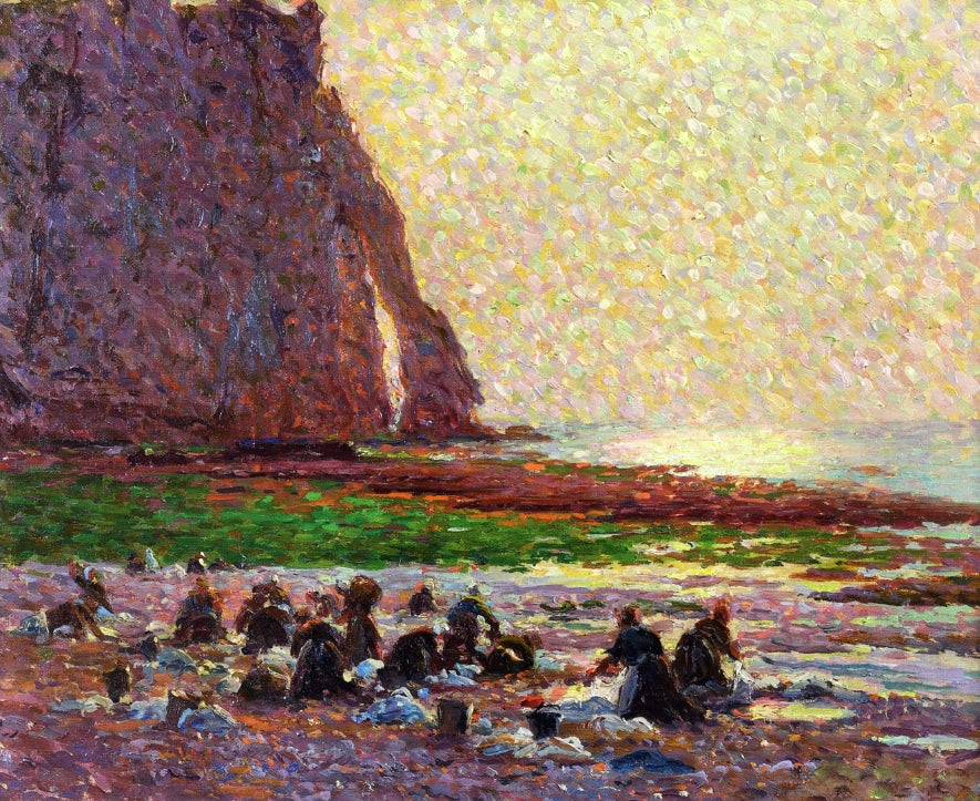 Laundresses by  the Sea at Etretat, vintage artwork by Claude-Emil Schuffenecker, 12x8" (A4) Poster