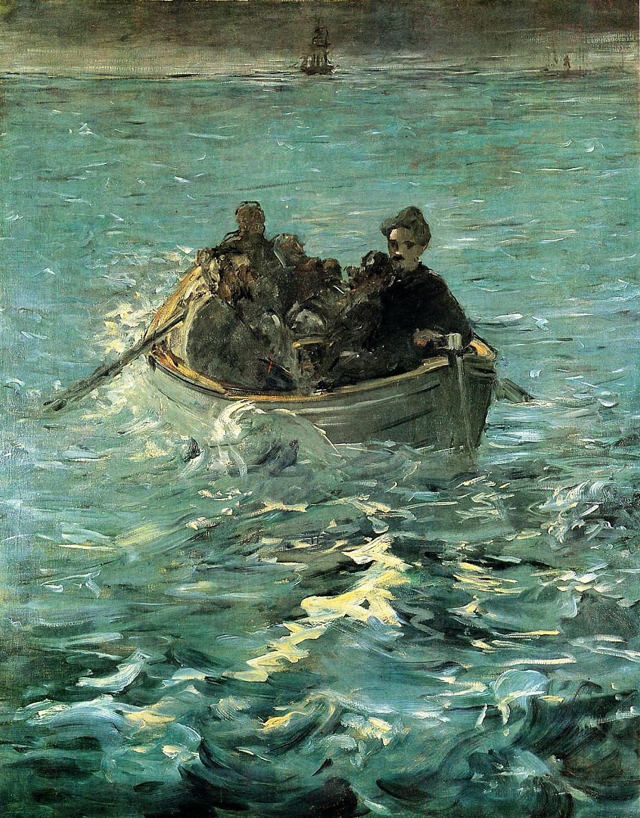 The Escape of Rochefort - The Large Study, vintage artwork by Édouard Manet, 12x8" (A4) Poster
