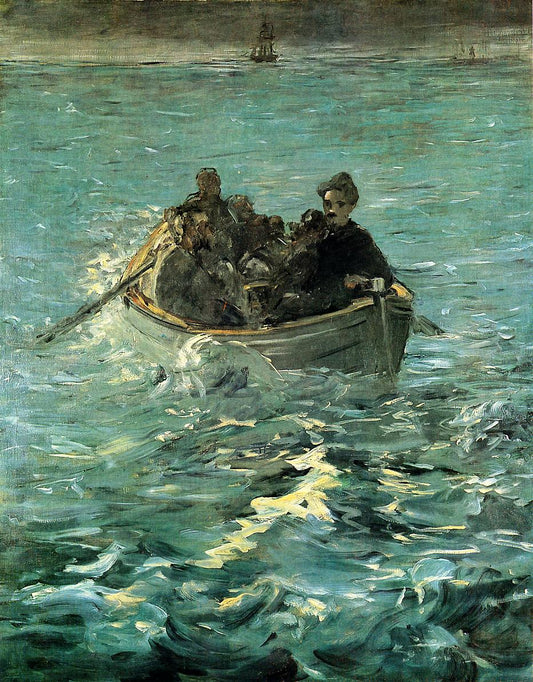 The Escape of Rochefort - The Large Study, vintage artwork by Édouard Manet, 12x8" (A4) Poster