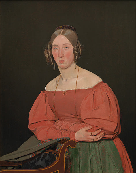 Portrait of the Atist's Sister Cecilie Margrethe Petersen, vintage artwork by Christen Købke, A3 (16x12") Poster Print