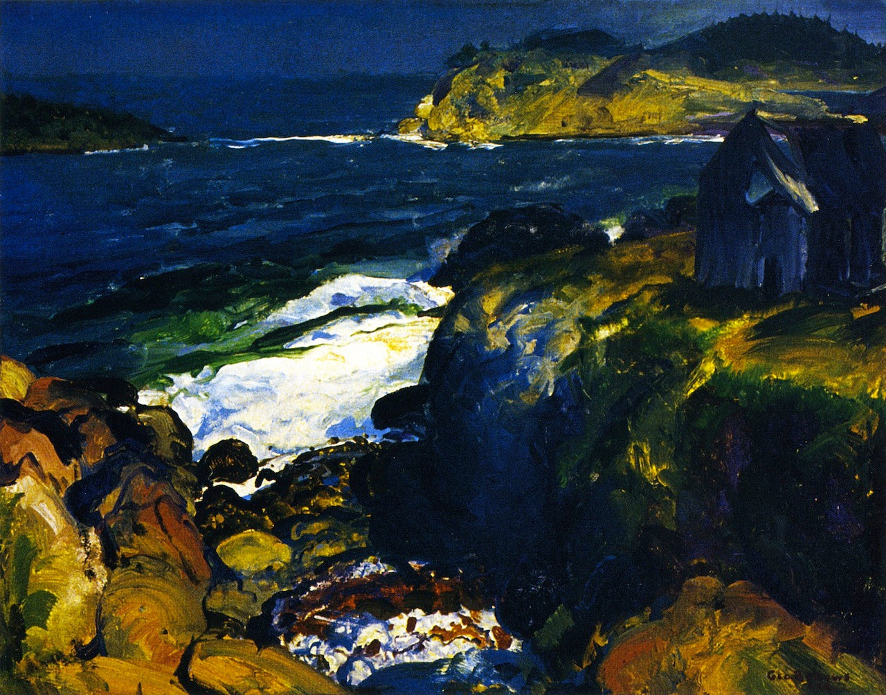 Farm of John Tom, vintage artwork by George Wesley Bellows, 12x8" (A4) Poster