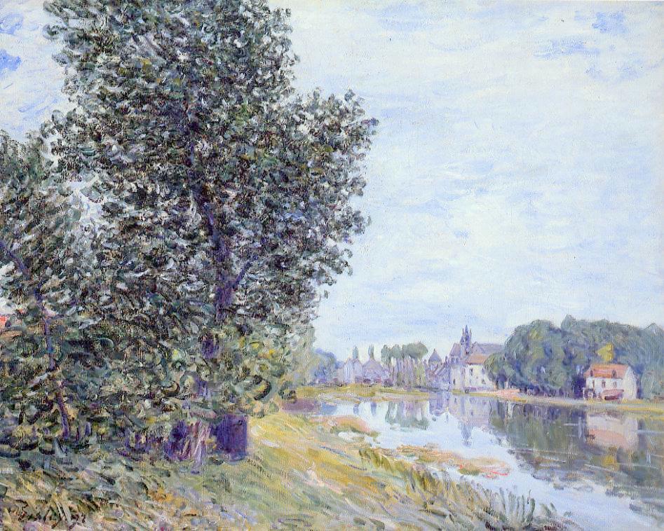 At Moret-sur-Loing, vintage artwork by Alfred Sisley, 12x8" (A4) Poster