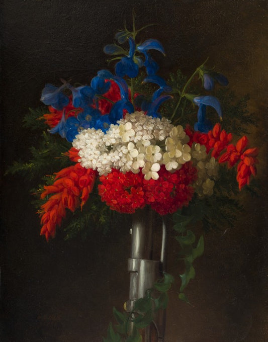 Patriotic Bouquet, vintage artwork by George Henry Hall, 12x8" (A4) Poster
