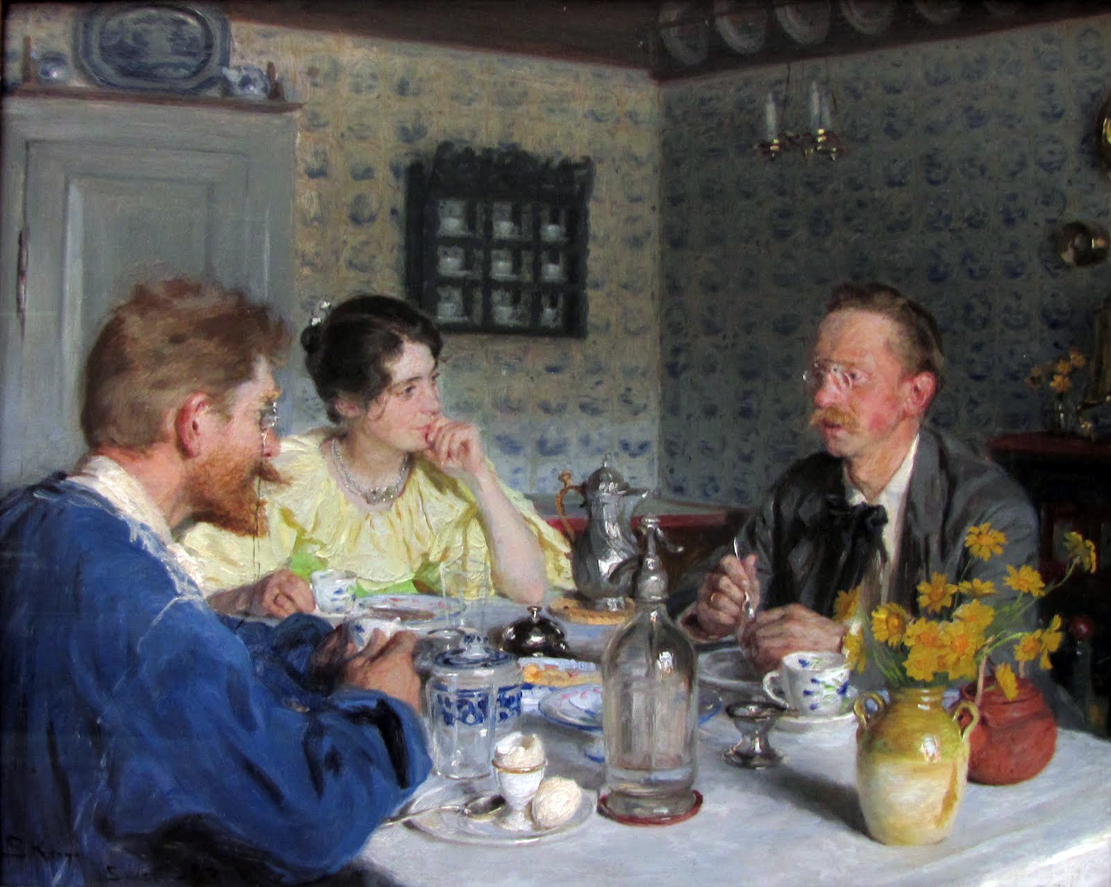 Lunch with Otto Benzon, vintage artwork by Peder Severin Kroyer, 12x8" (A4) Poster