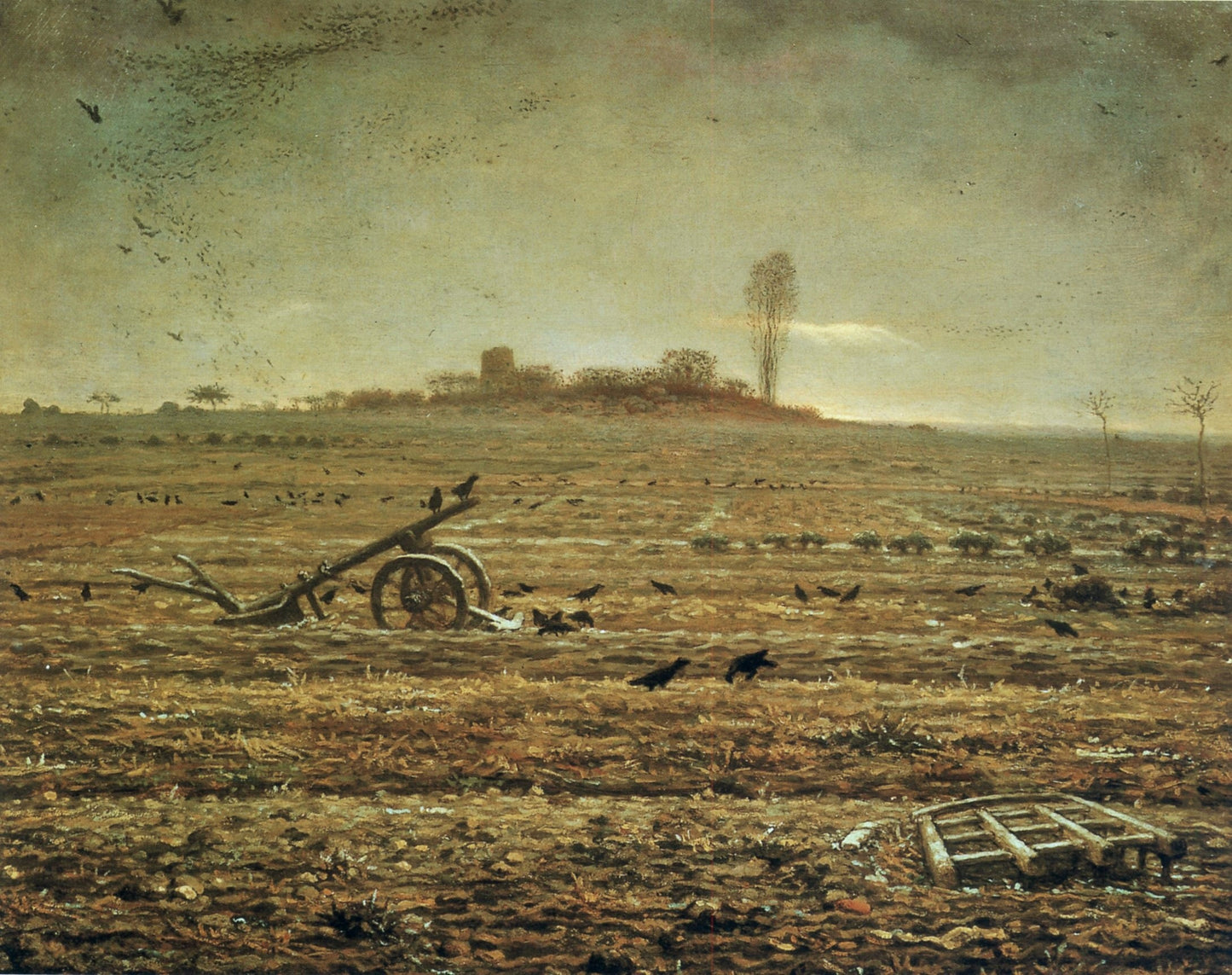 The Plain of Chailly with Harrow and Plough, vintage artwork by Jean-François Millet, A3 (16x12") Poster Print