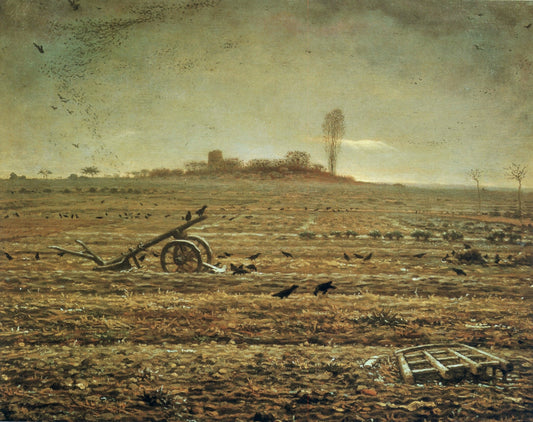 The Plain of Chailly with Harrow and Plough, vintage artwork by Jean-François Millet, A3 (16x12") Poster Print