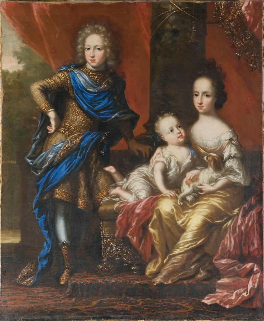 Karl XII, King of Sweden, his Sister Hedvig Sofia and Queen Ulrika Eleonora, vintage artwork by David Klocker Ehrenstrahl, 12x8" (A4) Poster