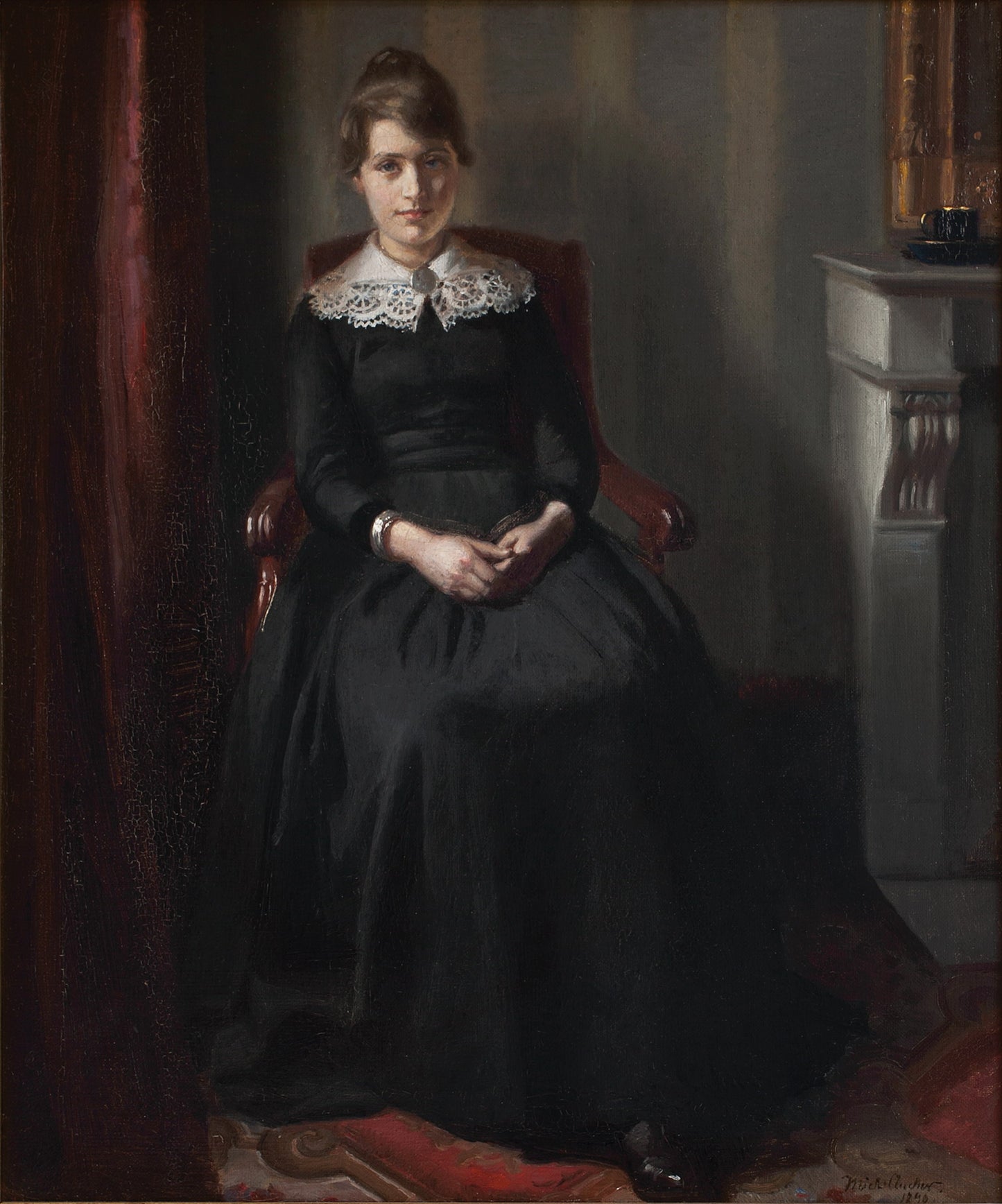 Portrait of Marie Triepcke, vintage artwork by Michael Peter Ancher, 12x8" (A4) Poster