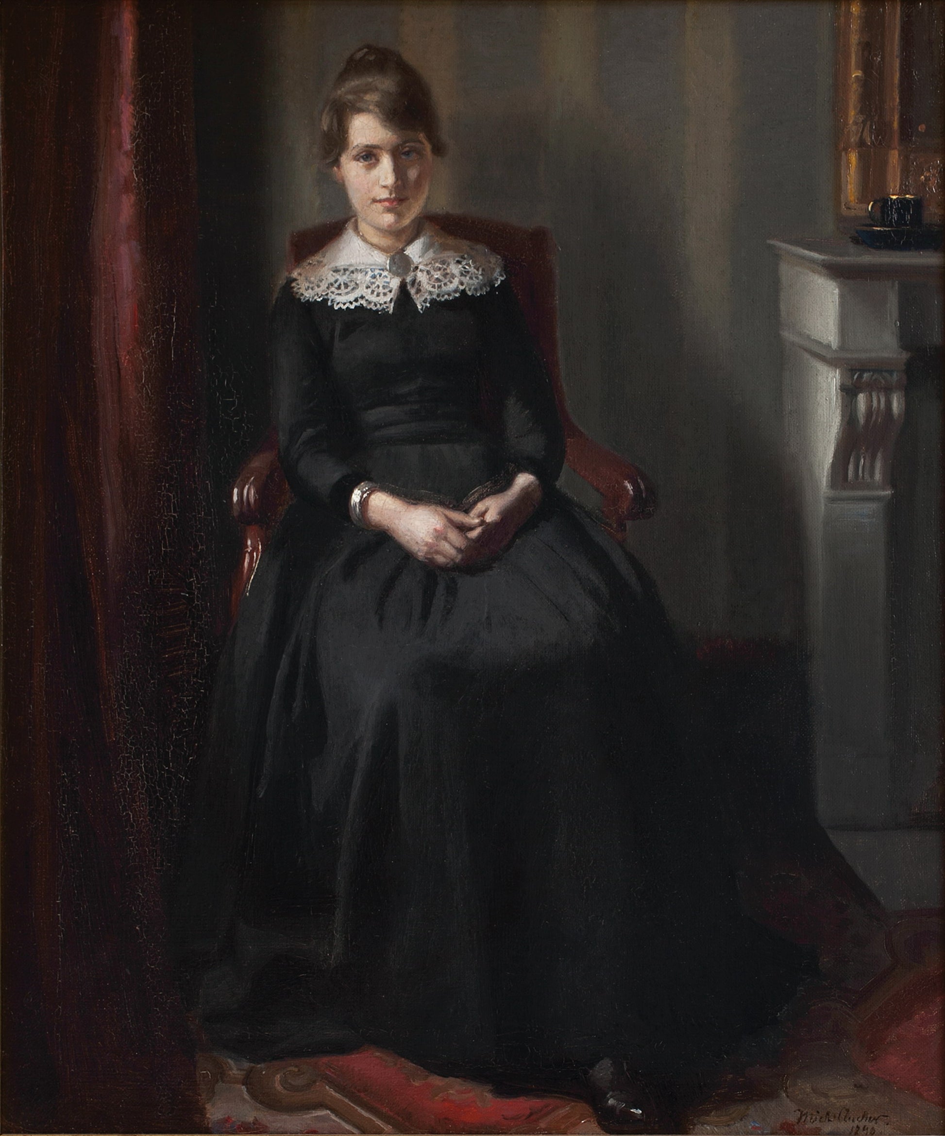 Portrait of Marie Triepcke, vintage artwork by Michael Peter Ancher, 12x8" (A4) Poster