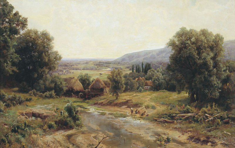 View of the Tentetnikov Estate, vintage artwork by Ivan Weltz, 12x8" (A4) Poster
