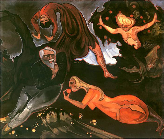 The Temptation of St. Anthony, vintage artwork by Stanislaw Witkiewicz, 12x8" (A4) Poster