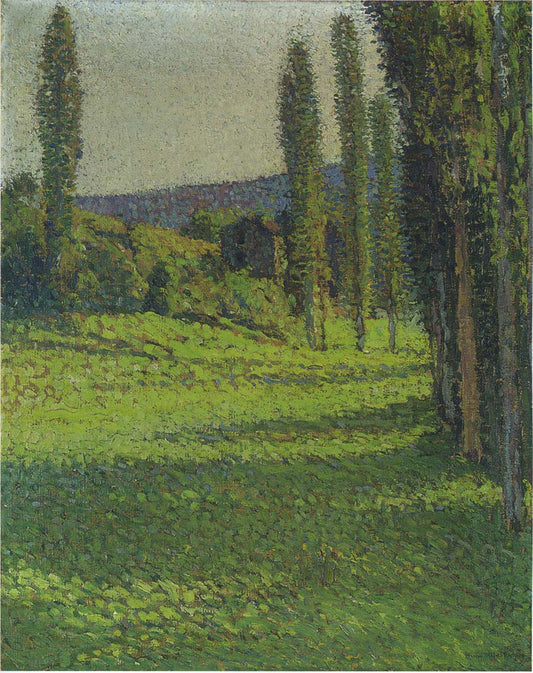 by  the Fields, vintage artwork by Henri Martin, 12x8" (A4) Poster