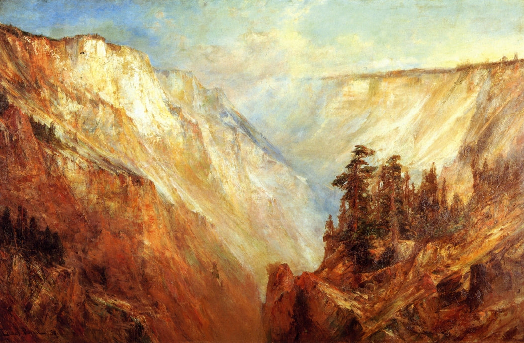 Grand Canyon of the Yellowstone River, vintage artwork by Lucien Whiting Powell, 12x8" (A4) Poster
