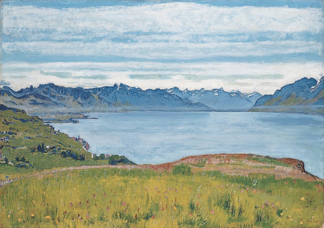 Landscape by Lake Geneva by Ferdinand Hodler,A3(16x12")Poster