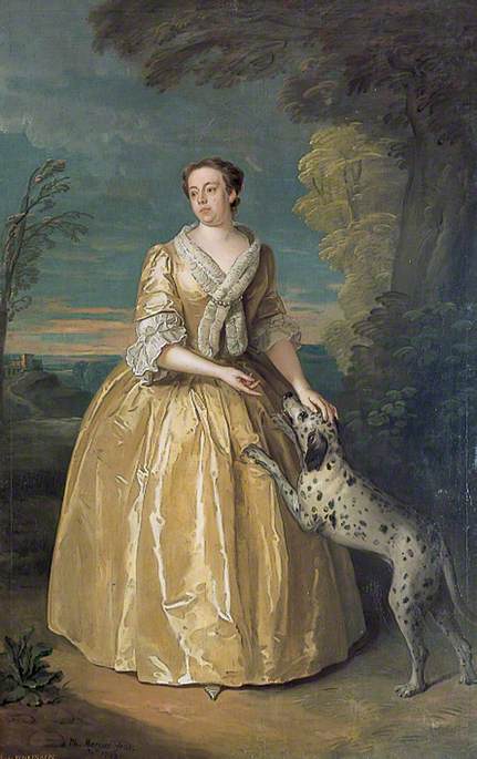 Henrietta, Lady Jenkinson, vintage artwork by Philipe Mercier, 12x8" (A4) Poster