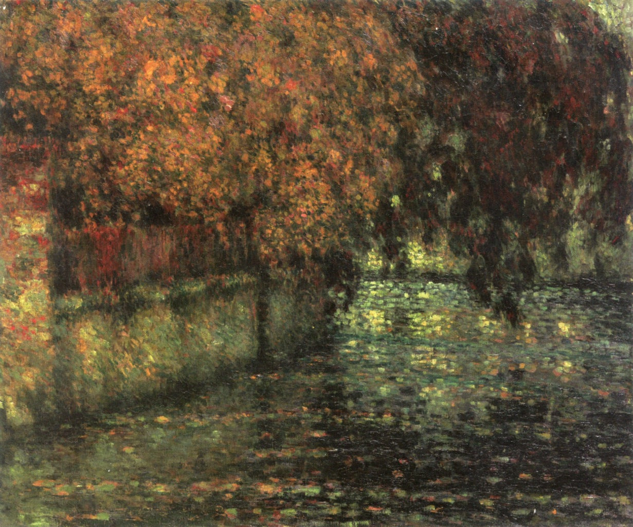 The Balustrade, Autumn, vintage artwork by Henri Le Sidaner, 12x8" (A4) Poster