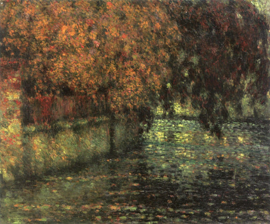 The Balustrade, Autumn, vintage artwork by Henri Le Sidaner, 12x8" (A4) Poster