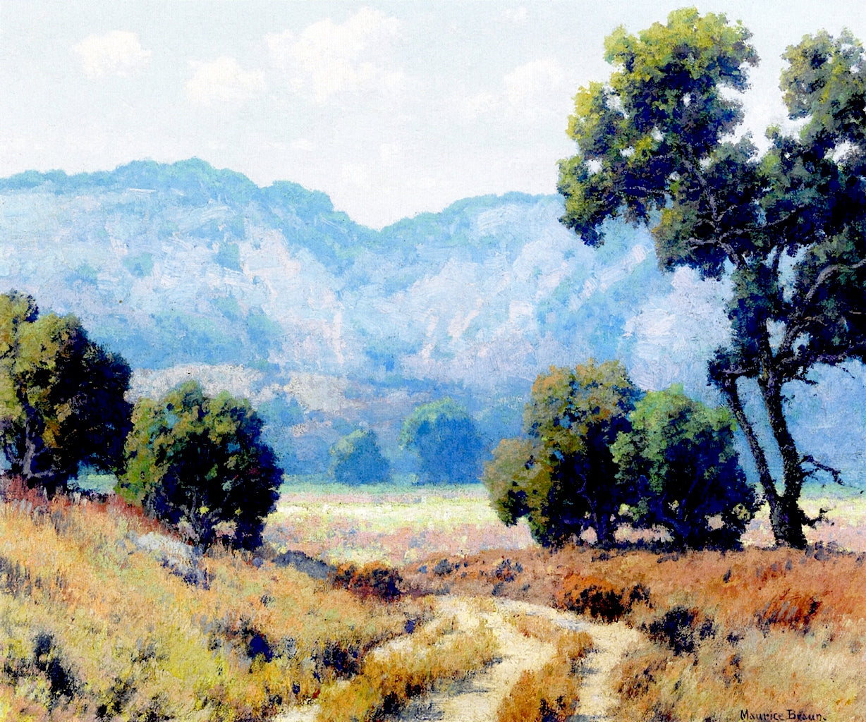 Valley Road, vintage artwork by Maurice Braun, 12x8" (A4) Poster