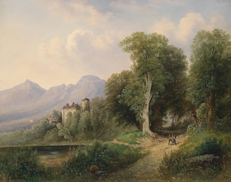 View of Castle Matzen by Emil Barbarini,A3(16x12")Poster