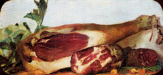 Prosciutto, vintage artwork by Giovanni Segantini, 12x8" (A4) Poster