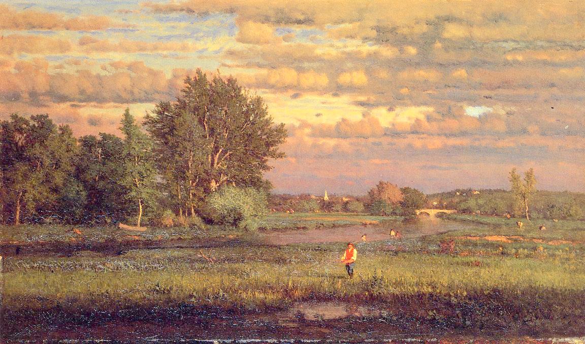 Clearing Up, vintage artwork by George Inness, 12x8" (A4) Poster