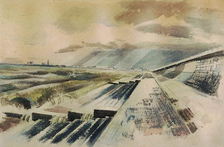 Dymchurch, vintage artwork by Paul Nash, 12x8" (A4) Poster