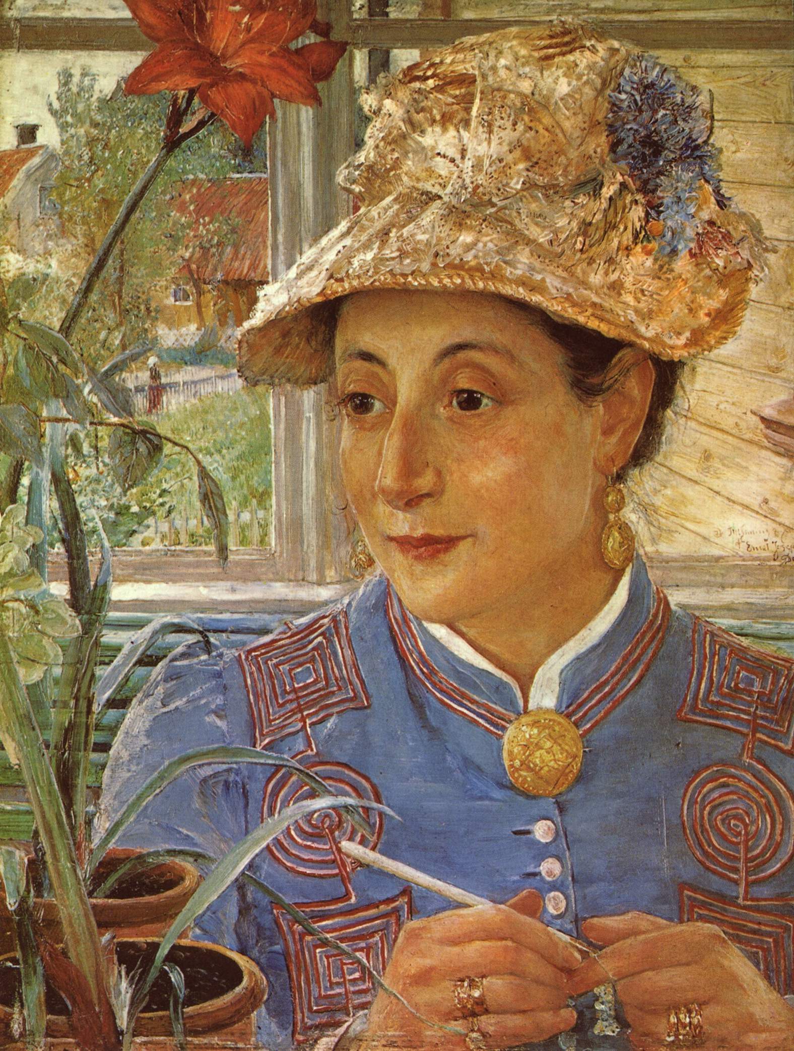 Portrait of Jeanette Rubenson, vintage artwork by Ernst Josephson, 12x8" (A4) Poster