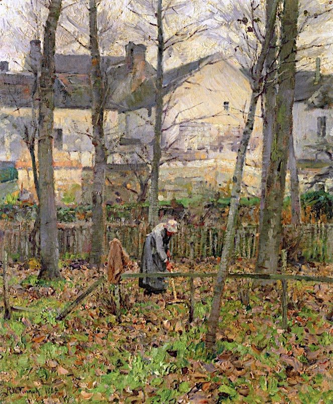 November (study), vintage artwork by Robert Vonnoh, 12x8" (A4) Poster