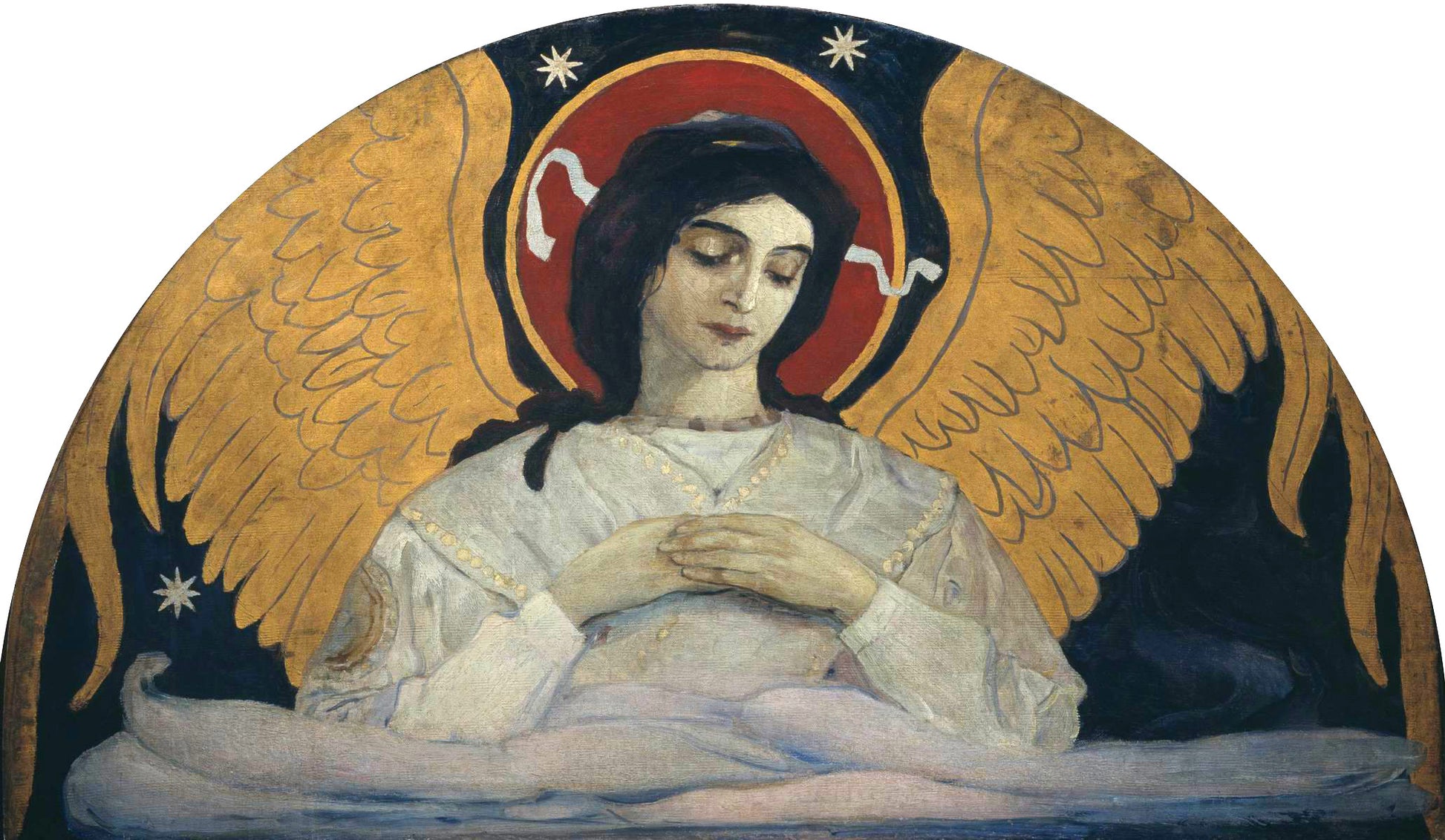 The Angel of Sorrow, vintage artwork by Mikhail Vasilevich Nesterov, 12x8" (A4) Poster