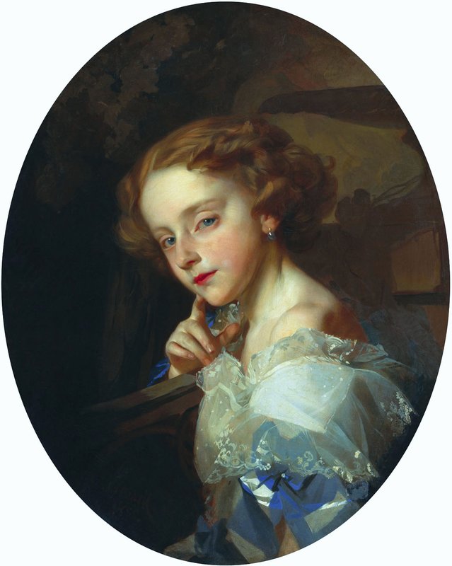 Portrait of Girl, vintage artwork by Ivan Makarov, 12x8" (A4) Poster