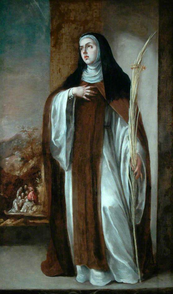 Saint Eustochium, vintage artwork by Juan de Valdes Leal, 12x8" (A4) Poster