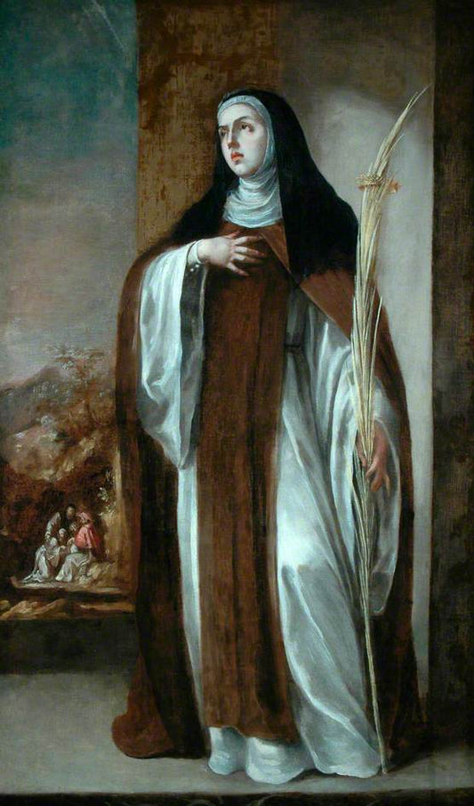 Saint Eustochium, vintage artwork by Juan de Valdes Leal, 12x8" (A4) Poster